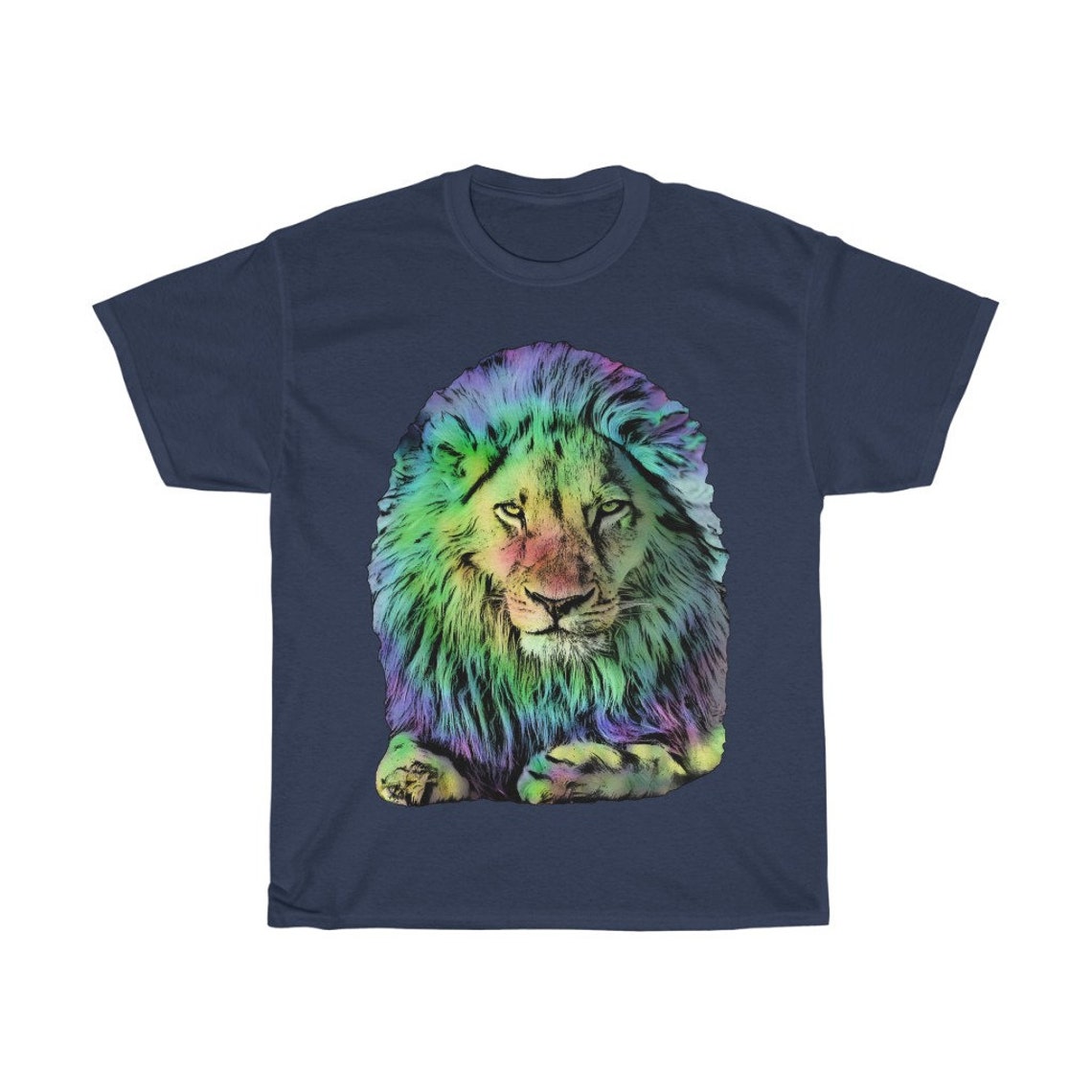 Rainbow Lion Unisex T-Shirt Heavy Cotton Tee Pop Art Lion | Etsy