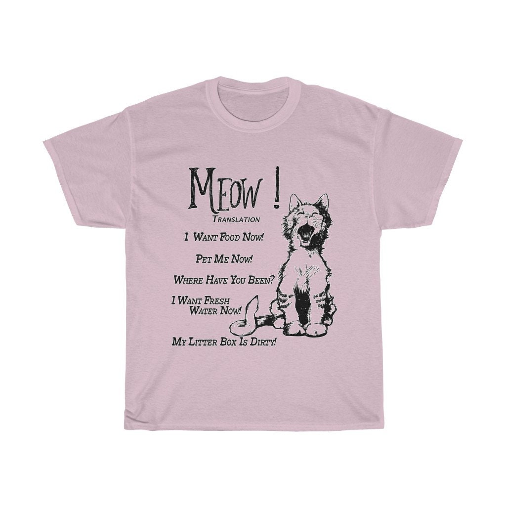 Meow Translation Cat T Shirt Cat Lover Shirt Funny Cat - Etsy