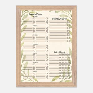 Karweiplanner | Premium houten ingelijste poster van premium mat papier