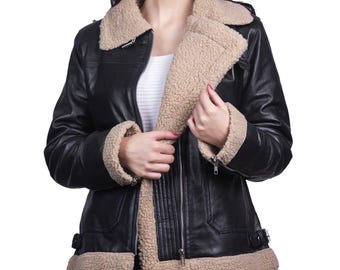 Women’s Sheepskin Leather Fur Jacket | Faux Shearling Jacket