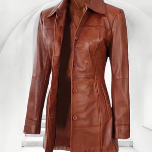 Women&#39;s Genuine Leather Blazer | Real Sheepskin Coat | Classic Black | Rich Brown