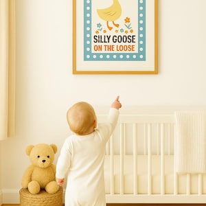 Alberne Gans Kinderzimmer Poster: Lustiges Tier Wandbild (Digitaler Download)