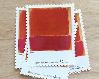 Set of 5 . Mark Rothko . 32 cent . Unused Vintage Postage Stamps