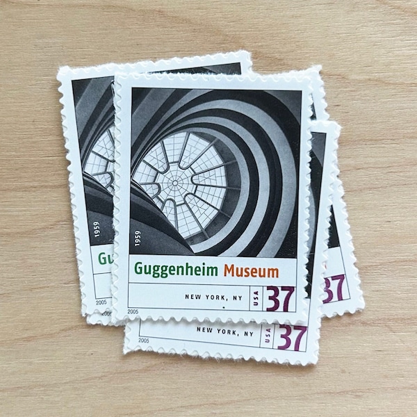 Set of 5 . Guggenheim Museum . 37 cent . Unused Vintage Postage Stamps