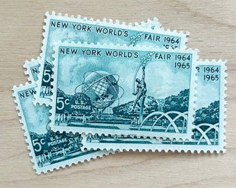 Set of 10 . New York World's Fair . 3 cent . Unused USPS Vintage Postage Stamps
