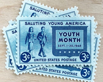 Set of 10 . Youth Month . 3 cent . Unused USPS Vintage Postage Stamps