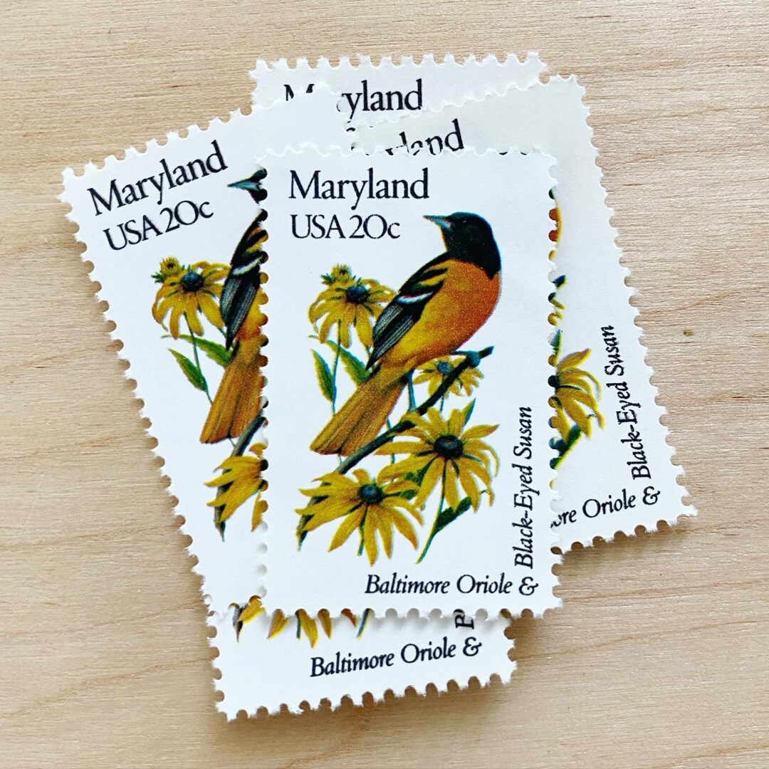 Set of 5 . Maryland State Bird & Flower .