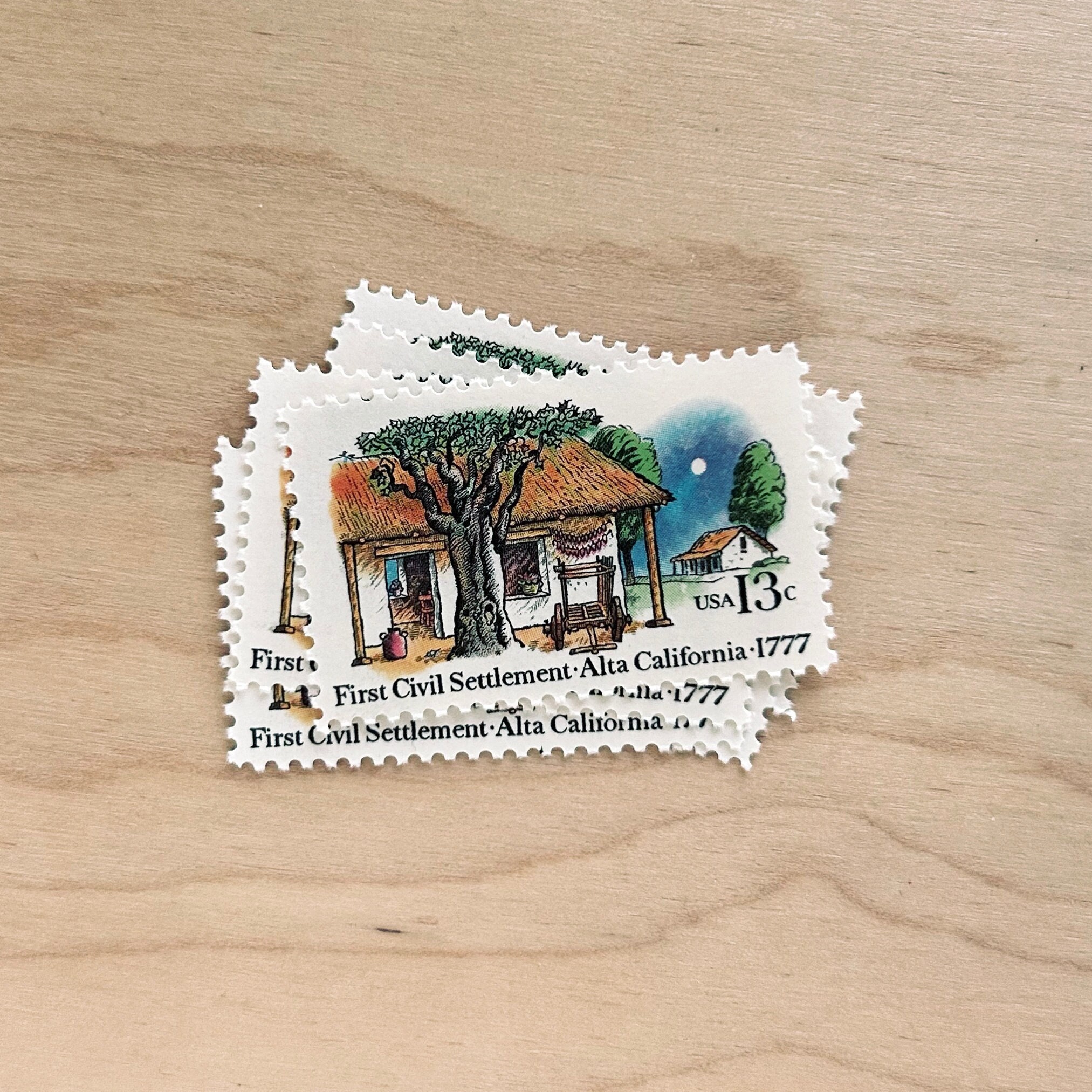 66 cents . Pink Vintage Postage Stamp Variety Pack . Set of 5 Postage Stamps  by Kristen Melchor