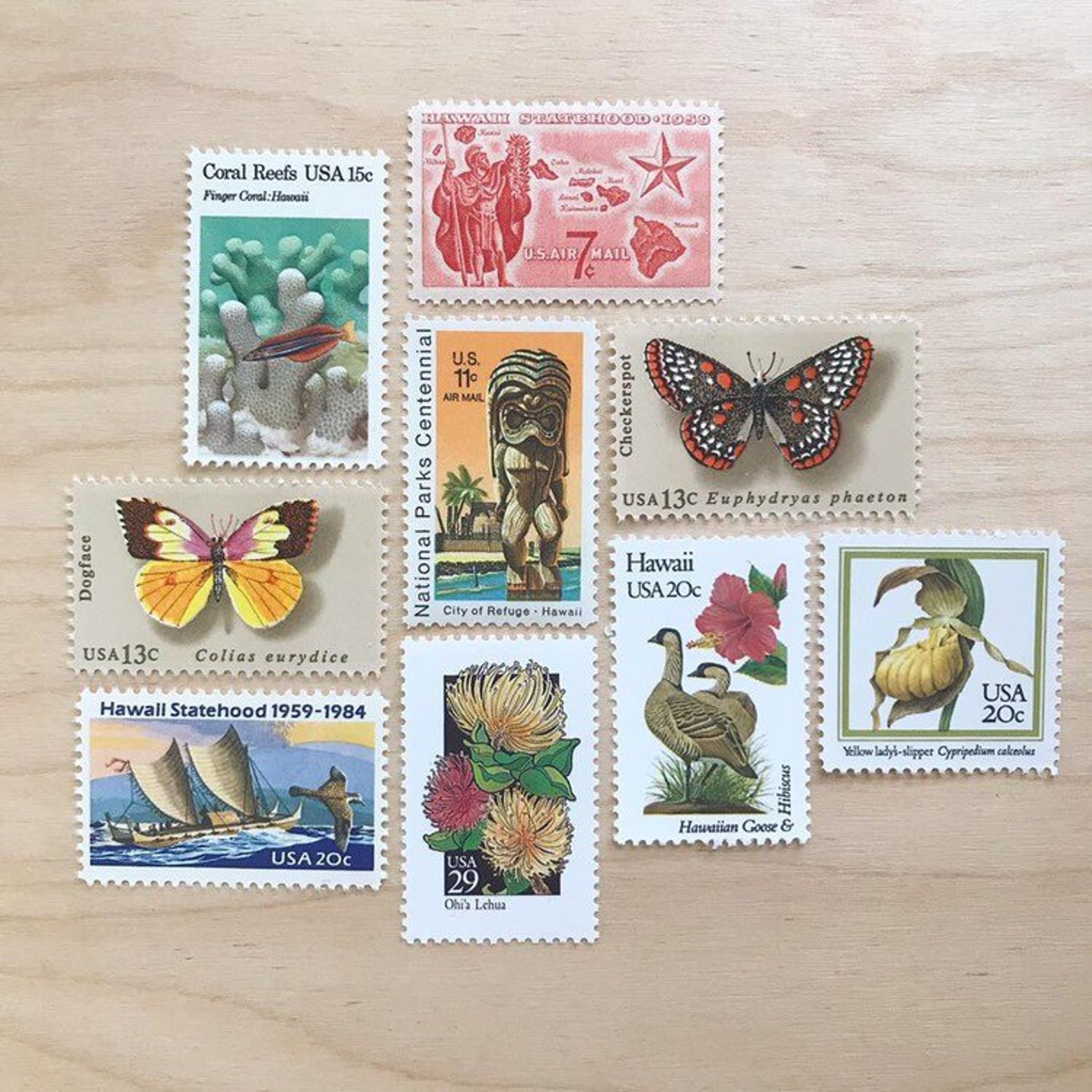 Hawaii Aloha Set . Vintage Postage Stamps . Unused USPS Stamp Etsy