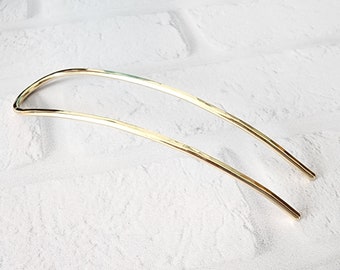 Simple Textured Brass Hair Fork - Handmade Wire Hair Accessories