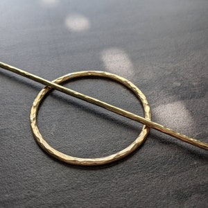 Brass Hair Circle with Mini Hair Stick - Handmade Boho Hair Accessories - Gift For Her