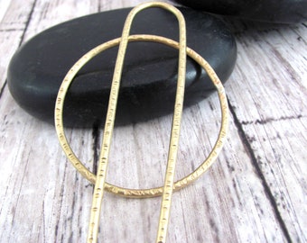 Brass Hair Circle with Mini Hair Fork - Handmade Boho Hair Accessories - Gift For Her