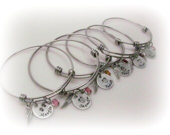 Dog Memorial Jewelry Personalized Pet Name Pet Remembrance Pet Memorial Pet Loss Dog Remembrance Hand Stamped Jewelry Dog Memorial Bangle