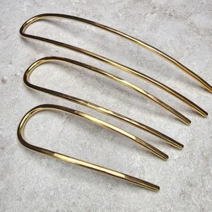 Thick Brass Hair Fork - Gold Tone Hair Pin