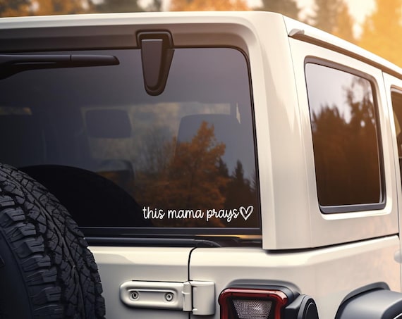 This Mama Prays Decal | Christian Mom Sticker | Faith Car Vinyl