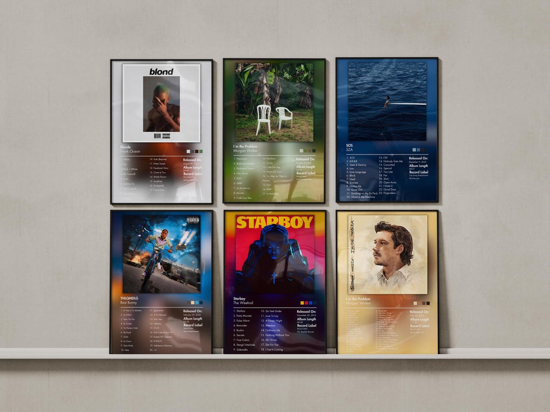 Tracklist Images Custom Album Tracklist Poster Set of 2, Personalized Music Wall Art ...