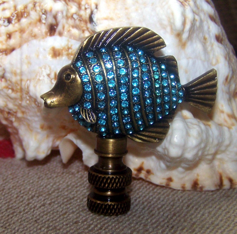 Image showcasing BLUE FISH Lamp Finial - Etsy