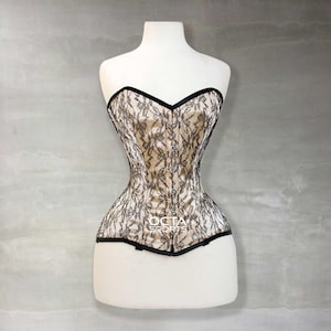 Handmade Full Bust Corset – Steel Boned Satin & Mesh Corset | Waist Trainer, Burlesque, Gothic, Wedding, Cosplay