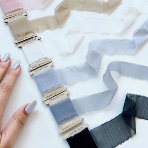 Nastro di chiffon trasparente con bordo sfilacciato, rotolo di nastro morbido strappato a mano da 30 mm, nastro rustico con bordo grezzo per confezioni regalo e inviti