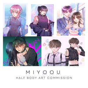 Half body Art Commission | Custom Anime digital drawing, Original character OC, Fanart