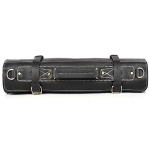 Personalized Custom Made Leather Chef Bag Tuscania Leather Knife Roll - Cerulean Black