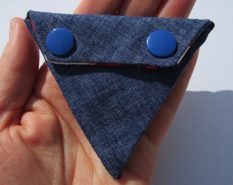 Mini Equilateral Triangle Snap Pouch for tiny things