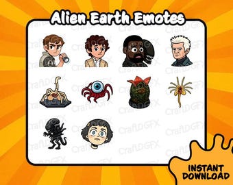 10x Alien Earth Emotes Funny Twitch Emote Meme Discord Sticker Youtube Kick Emoji