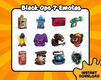 12x Black Ops 7 Zombie Emotes Set 2 Funny Twitch Emote Meme Discord Sticker Youtube Kick Emoji