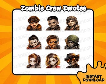 9x Black Ops 7 Zombie Emotes Funny Twitch Emote Meme Discord Sticker Youtube Kick Emoji