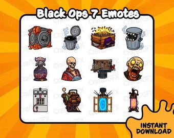 12x Black Ops 7 Zombie Set 4 Emotes Funny Twitch Emote Meme Discord Sticker Youtube Kick Emoji