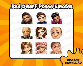 9x Red Dwarf Emotes Funny Twitch Emote Meme Discord Sticker Youtube Kick Emoji