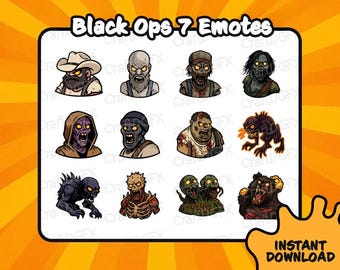 12x Black Ops 7 Zombie Emotes Set 5 Funny Twitch Emote Meme Discord Sticker Youtube Kick Emoji