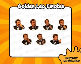 Golden Leo Emotes Funny Twitch Emote Meme Discord Sticker Youtube Kick Emoji