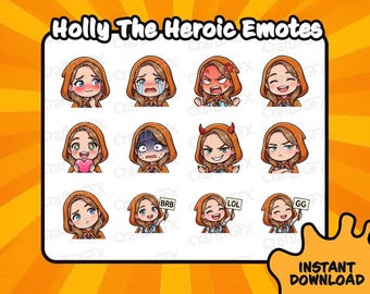 12x Holly The Heroic Icon Emotes Funny Twitch Emote Meme Discord Sticker Youtube Kick Emoji