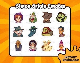 15x Simon The Sorcerer Origins Emotes Set 5 Funny Twitch Emote Meme Discord Sticker Youtube Kick Emoji
