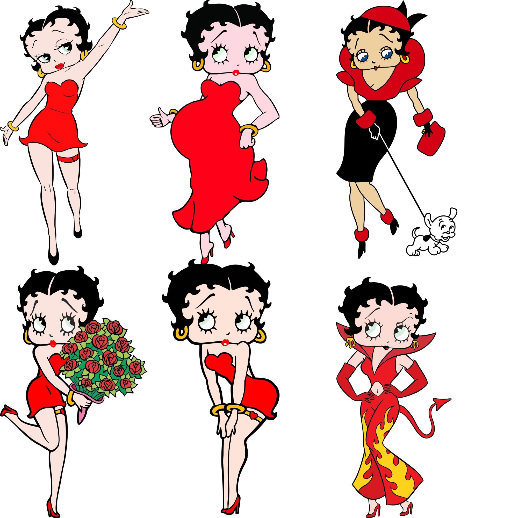 Betty Boop Svg Bundle Vintage Cartoon Clipart Instant Download Etsy