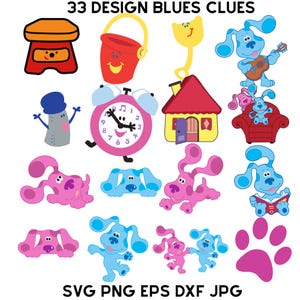 Layered SVG Cartoon Bundle, Blue Dog Pink Dog svg, Famous Character Movie SVG Cut Files for Cricut and Silhouette