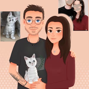 Disegno personalizzato in stile cartoon - ritratti digitali su commissione