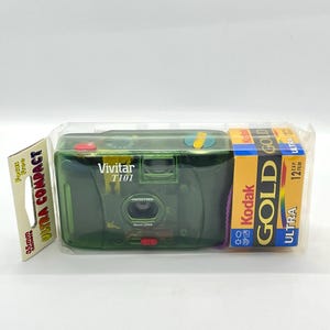 Vivitar T101 Point and Shoot analog camera, transparant body version, new and never used, with film!