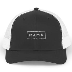 Mama Vibes Trucker Hat – Embroidered Mom Hat, Cute Mother’s Day Gift Idea, Stylish Baseball Cap for Moms, Cool Mom Hat