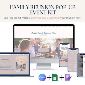 Family Reunion Digital Planning Bundle | Event Website Template | RSVP System | Photo Sharing | Complete Organization Kit