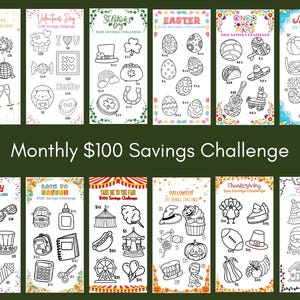 12 Month Savings Challenge A6 Printables, PDF File, Digital Download