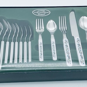 Vintage Portmeirion Botanic Garden Neu in Box 20-teiliges Besteckset Sehr selten