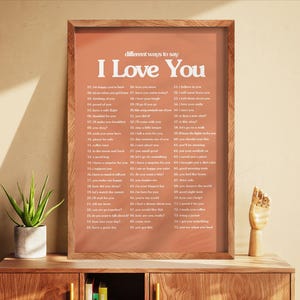 75 maneras de decir "Te amo", impresión digital romántica para pared, póster de amor, frases bonitas sobre relaciones, regalo para pareja, póster de carta de amor