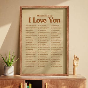 75 Möglichkeiten zu sagen, ich liebe dich, romantische digitale Wand Kunst Druck, Liebe Poster, süße Beziehung Zitate druckbar, Paar Geschenk, Liebesbrief Poster