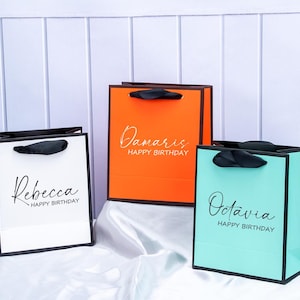 Sacchetti regalo personalizzati per damigelle d'onore color dopamina con nome - Sacchetti regalo per matrimoni - Sacchetti regalo di ringraziamento - Sacchetti regalo di compleanno - Sacchetti regalo eleganti