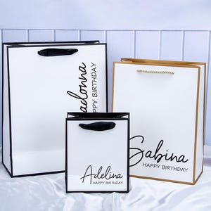Sacchetti regalo personalizzati per damigelle d'onore color dopamina con nome - Sacchetti regalo per matrimoni - Sacchetti regalo di ringraziamento - Sacchetti regalo di compleanno - Sacchetti regalo eleganti