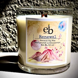 Hand-poured 10 oz coconut soy wax candle, Clean Scents, Non-Toxic, Made in America