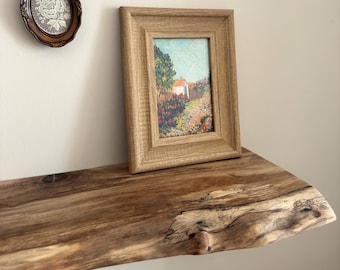 Live Edge Walnut Floating Shelf – Solid Wood Rustic Decor, Natural Matte Finish