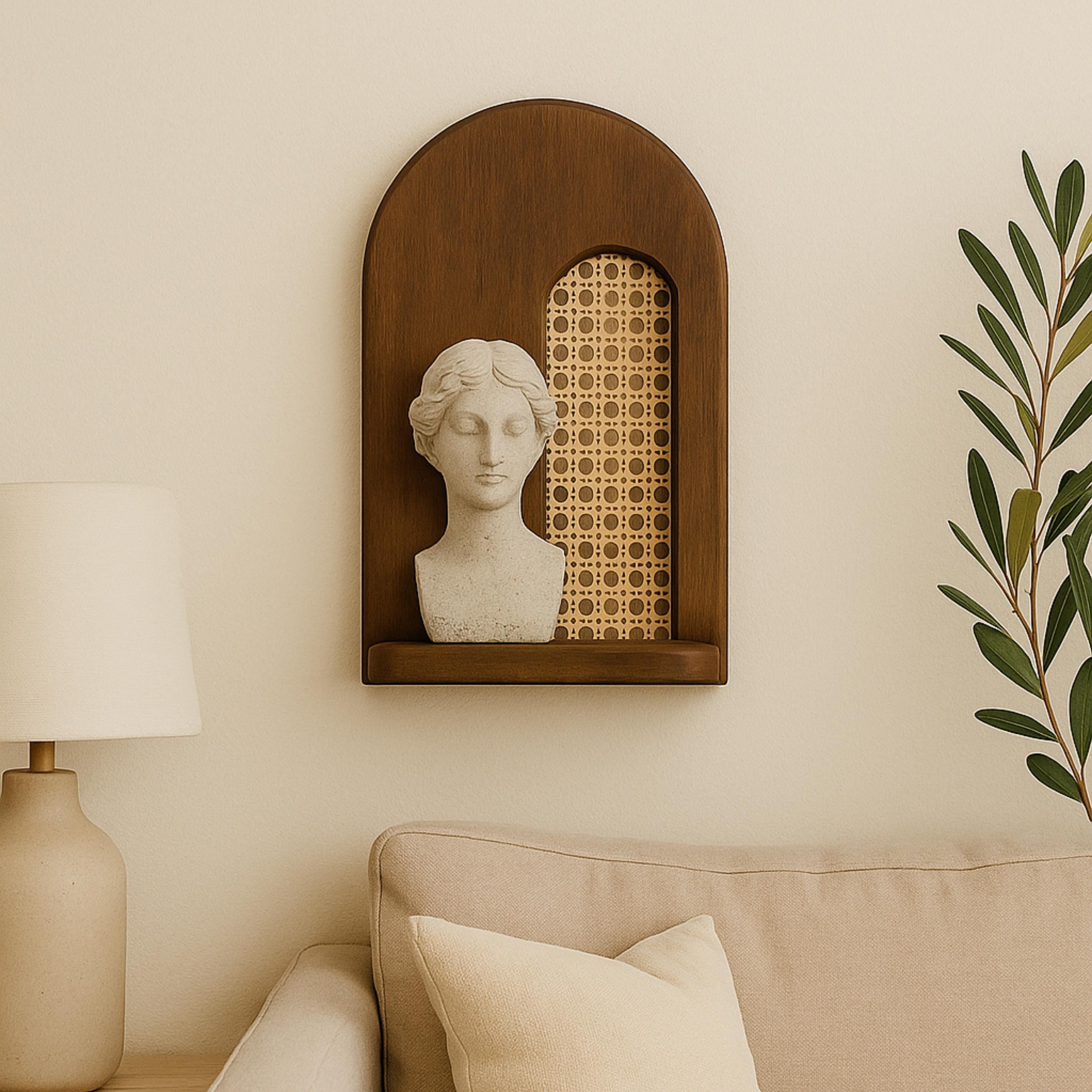 Holz Wandregal mit Bambus Rattan | Dekoratives Regal | Boho Wohndekor -  Etsy.de